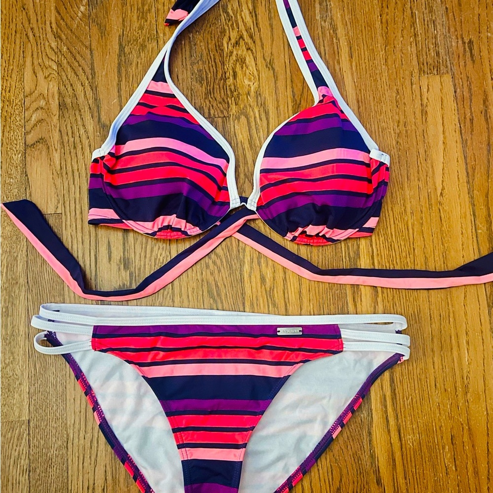 Vibrant Striped Bikini Set
